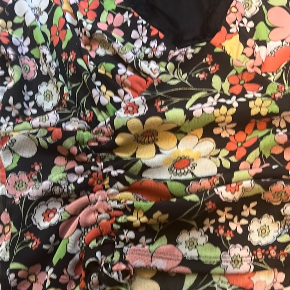 Willow Root 70s Inspired Floral Retro Crop Top with Long Sleeves - Picture 6 of 14